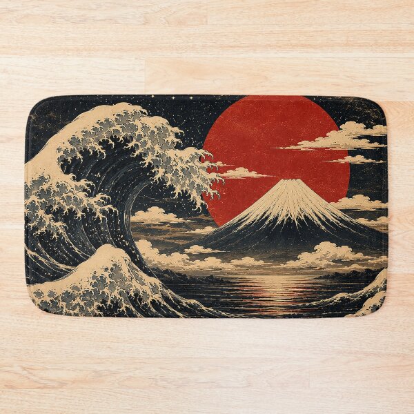Item preview, Japanese Mountain Landscape | Vintage Ukiyo Inspired Ocean Wave Illustration designed and sold by BrainCurves.