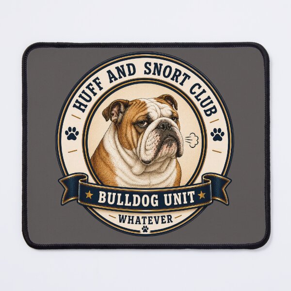 Item preview, Huff And Snort Club - Bulldog Unit - Whatever/ Funny English Bulldog Badge Logo designed and sold by Halejo68.