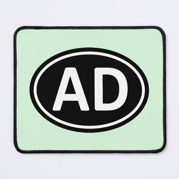 Item preview, AD Initials Monogram Oval White Letters designed and sold by Jeallan Designs.