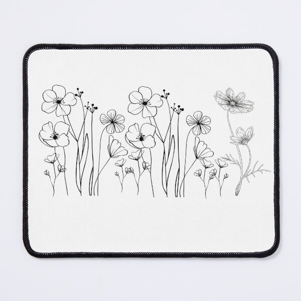 Item preview, Minimalist Wildflowers Botanical Line Art Sketch Design for essential T-shirts, hats and home goods designed and sold by MKTreasures.