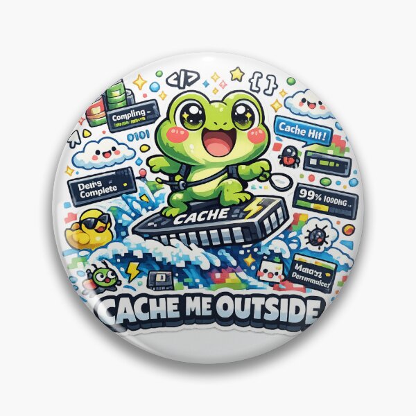 Item preview, Cute Kawaii Frog Coding Cache Me Outside Sticker designed and sold by Cozy404Lab.