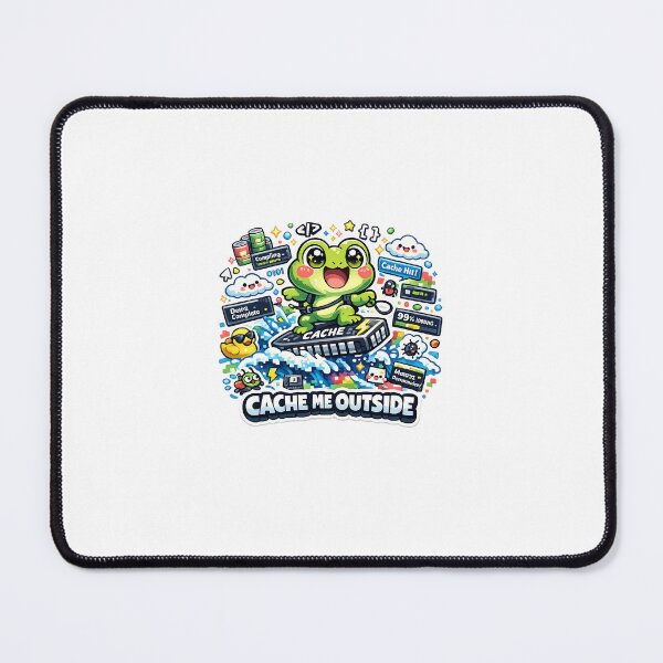 Item preview, Cute Kawaii Frog Coding Cache Me Outside Sticker designed and sold by Cozy404Lab.