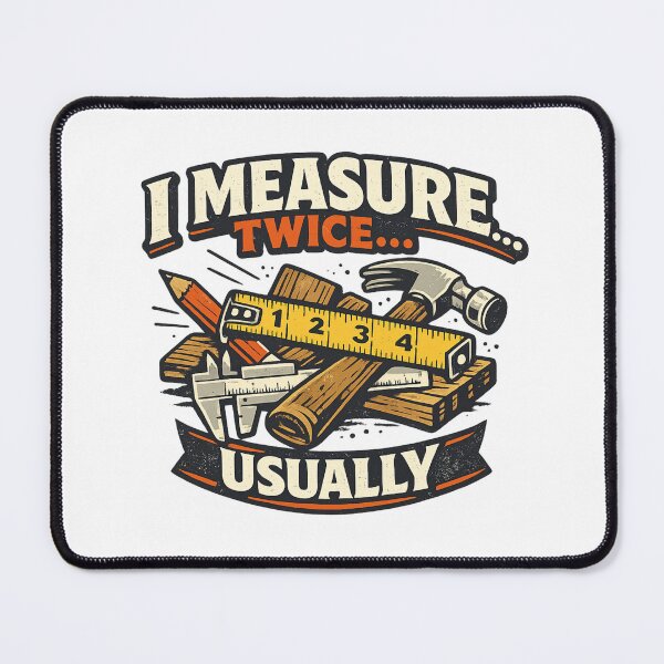Item preview, I Measure Twice… Usually | Funny Sewing & Craft Humor Design designed and sold by EverStitchStudio ★★★★★.