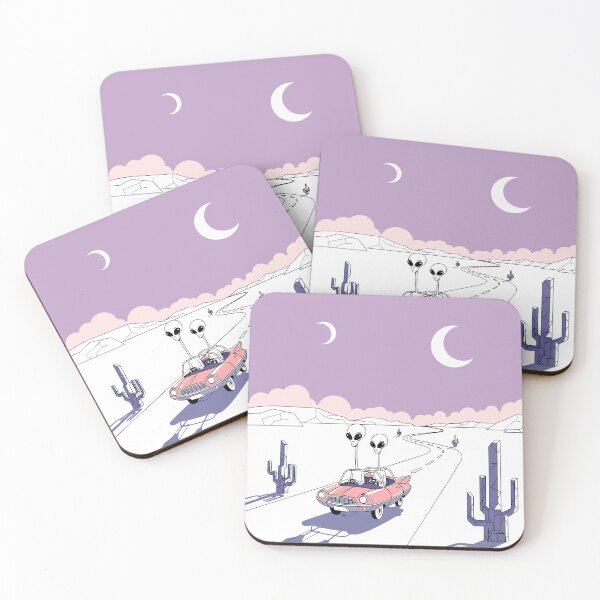 Item preview, Alien Desert Road Trip Retro Pink Car designed and sold by Amir Faysal.