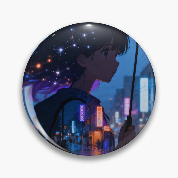 Item preview, Constellation Girl — Neon Tokyo Rain Anime Art designed and sold by middelight-luna.