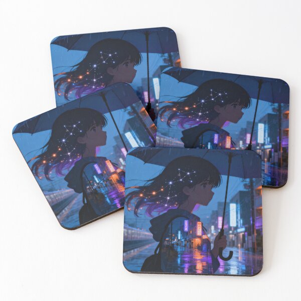 Item preview, Constellation Girl — Neon Tokyo Rain Anime Art designed and sold by middelight-luna.