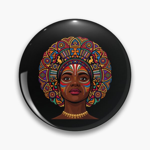 Item preview, African Woman Afro Color Painted Face Black Queen Afro designed and sold by Redgiant87x.