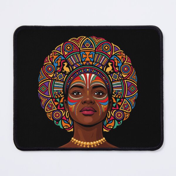 Item preview, African Woman Afro Color Painted Face Black Queen Afro designed and sold by Redgiant87x.