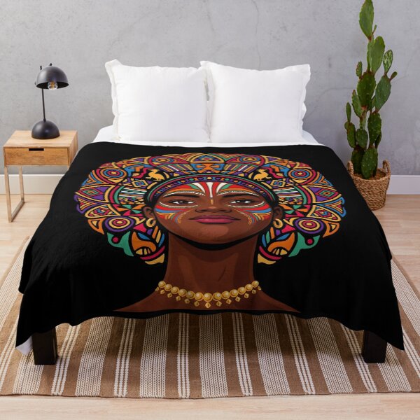 Item preview, African Woman Afro Color Painted Face Black Queen Afro designed and sold by Redgiant87x.