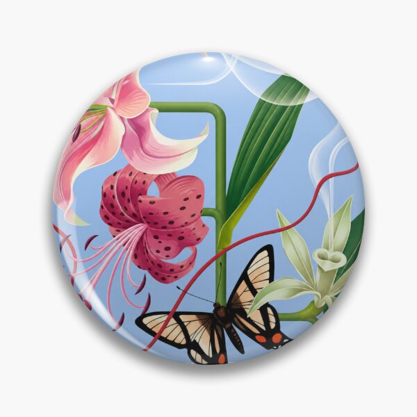 Item preview, Botanical Lily and Butterfly Fantasy Illustration designed and sold by minbadesign.