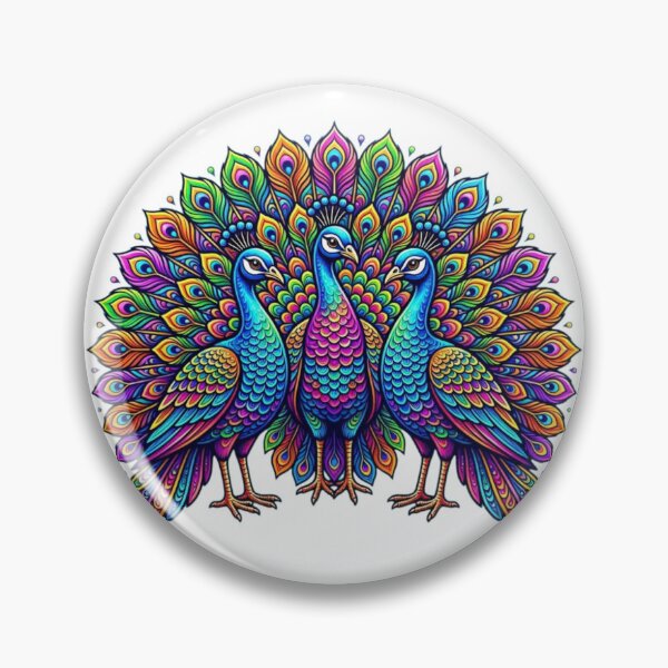 Item preview, Vibrant Rainbow Peacock Trio Art designed and sold by BRTSHA88.