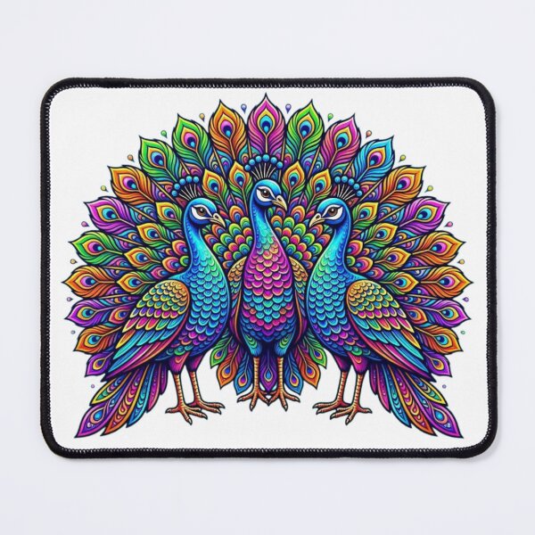 Item preview, Vibrant Rainbow Peacock Trio Art designed and sold by BRTSHA88.
