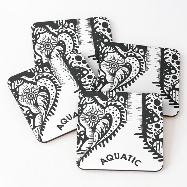 Item preview, Aquatic Deep Ocean Black and White Psychedelic designed and sold by MonoGarabato.