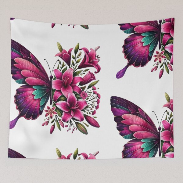 Item preview, Magenta Butterfly Lily Floral Art designed and sold by animenosekaiii.