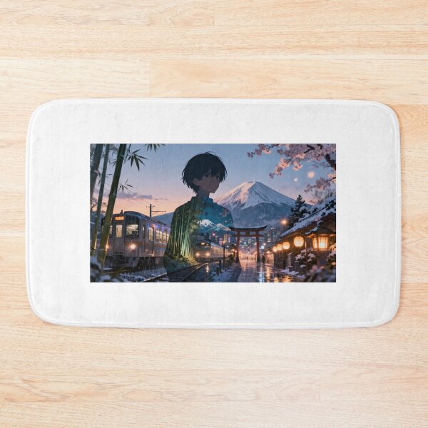 Item preview, Memories of Japan — Surreal Double Exposure Anime Art designed and sold by middelight-luna.