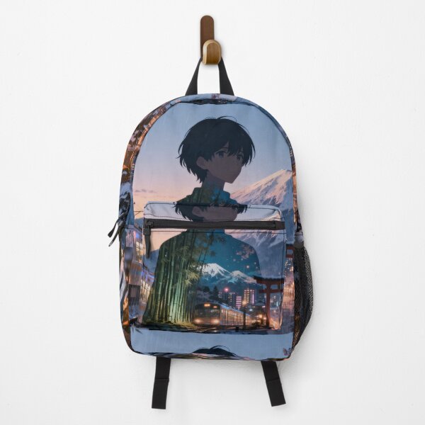 Item preview, Memories of Japan — Surreal Double Exposure Anime Art designed and sold by middelight-luna.