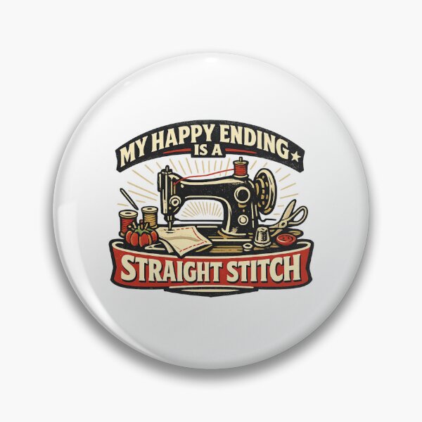 Item preview, My Happy Ending Is a Straight Stitch | Sewing Humor Quote Design designed and sold by EverStitchStudio ★★★★★.