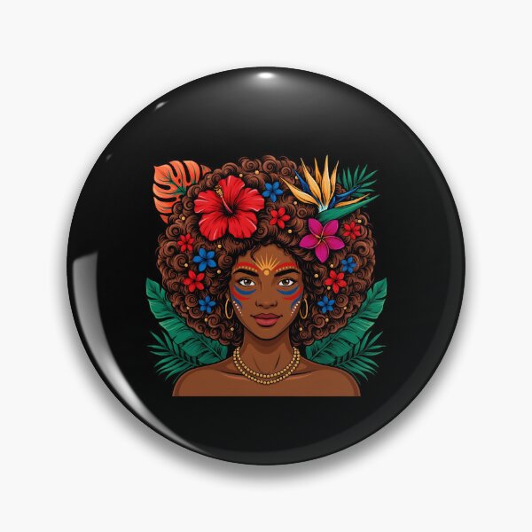Item preview, African Woman Afro Color Painted Face Beautiful Black Queen Portrait designed and sold by Redgiant87x.