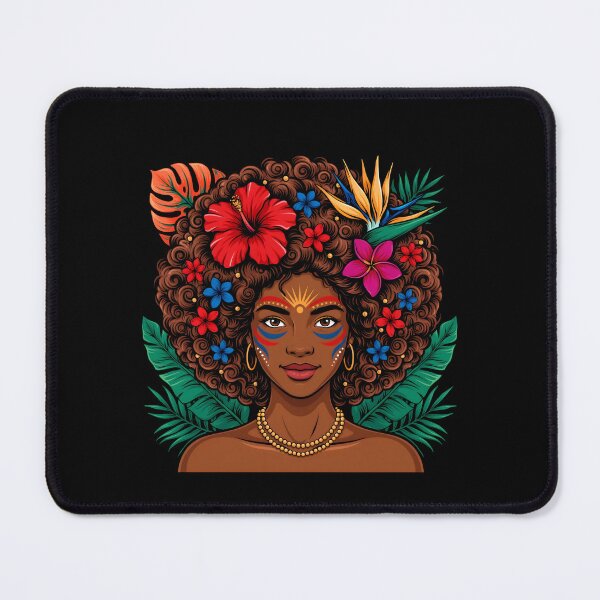 Item preview, African Woman Afro Color Painted Face Beautiful Black Queen Portrait designed and sold by Redgiant87x.