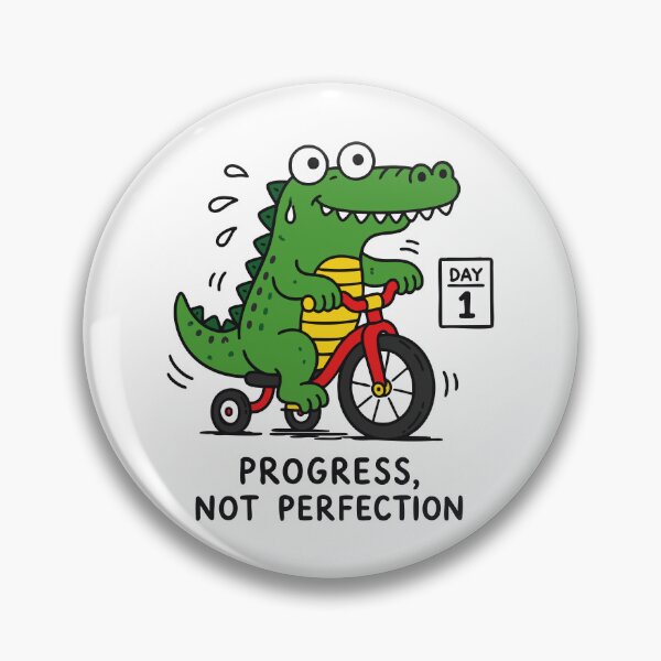 Item preview, Progress Not Perfection Funny Dinosaur designed and sold by CamaleonDesigns.