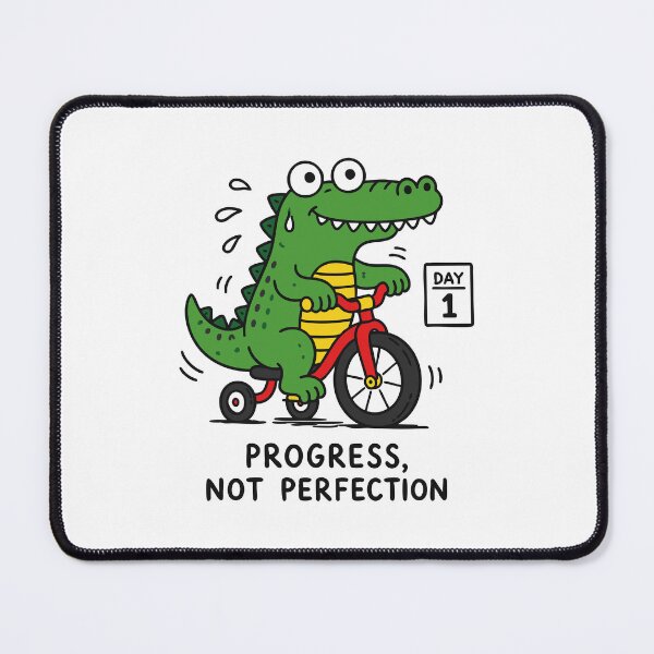Item preview, Progress Not Perfection Funny Dinosaur designed and sold by CamaleonDesigns.