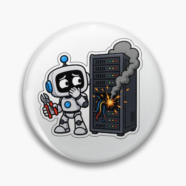Item preview, AI Agent Server Meltdown Sticker | Funny IT Dev DevOps Gift designed and sold by PixelForge Studio2.