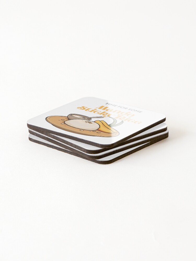 Thumbnail 4 of 5, Coasters (Set of 4), Mango Sticky Rice designed and sold by ArcticFoxStudio.
