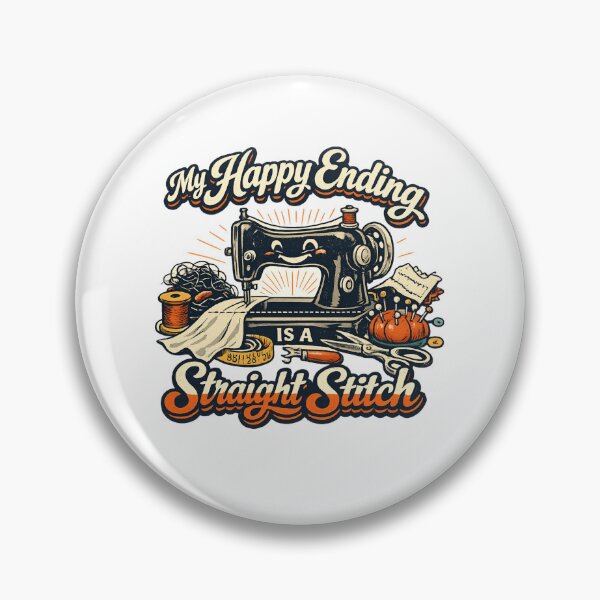 Item preview, My Happy Ending Is a Straight Stitch | Sewing Humor Quote Design designed and sold by EverStitchStudio ★★★★★.