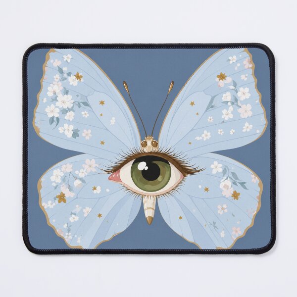 Item preview, Blue Butterfly Eye with Cherry Blossoms Illustration designed and sold by minbadesign.