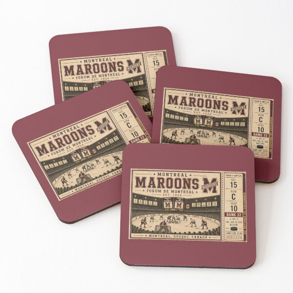 Item preview, Montreal Maroons Vintage Hockey Ticket, Forum de Montreal Retro NHL Art, Classic Hockey Collector Print designed and sold by GhostDawgs.