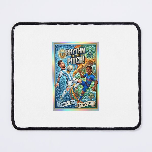 Item preview, Argentina vs Cabo Verde Rhythm of the Pitch Football Poster Design designed and sold by VikrantCreative.