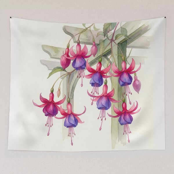 Item preview, Fuchsia 'Dark Eyes' in Wabi-Sabi Watercolor #1 designed and sold by Helios Be. Lavsh.