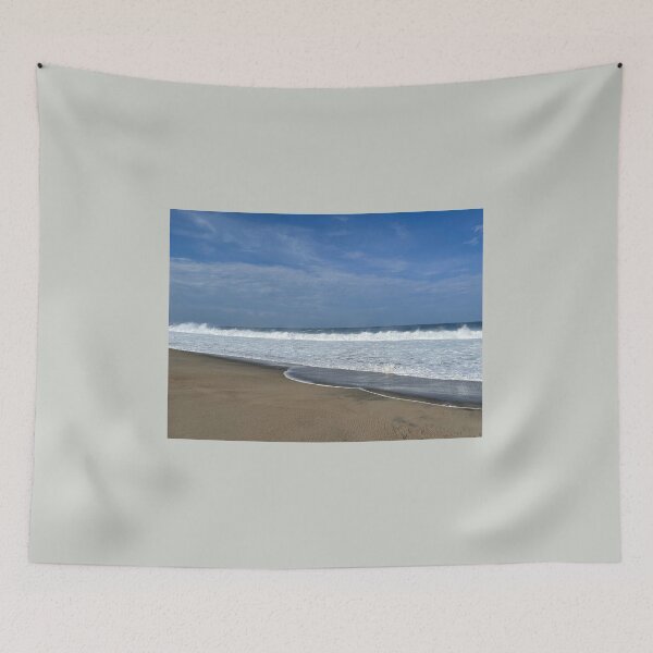 Item preview, Diagonal crest of foam on the wide ocean shore designed and sold by Art of Momenz.