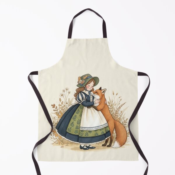 Item preview, Little Girl Hugging a Sweet Fox in the Meadow designed and sold by Pasteltone.