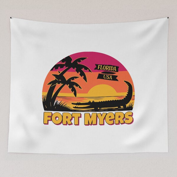 Item preview, Fort Myers Alligator Sunset Retro Florida Travel designed and sold by AntiqueImages.