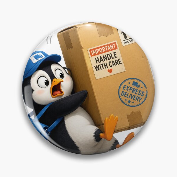 Item preview, Penguin Delivery Delay - Clumsy Penguin Package Art designed and sold by QuirkNest Studio .