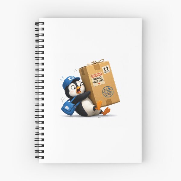 Item preview, Penguin Delivery Delay - Clumsy Penguin Package Art designed and sold by QuirkNest Studio .