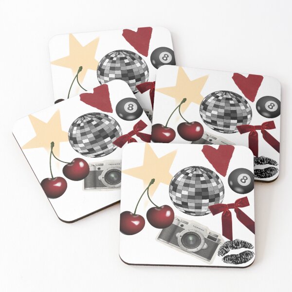 Item preview, Coquette Aesthetic Sticker Pack Disco Ball Cherry Retro Collage designed and sold by Designnari.