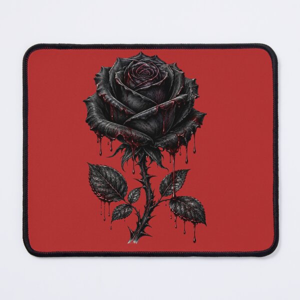 Item preview, Black Rose Dripping Blood Gothic Romantic T-Shirt designed and sold by GiftLore Studio.
