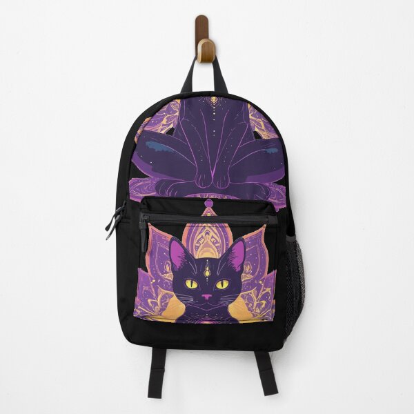 Item preview, Mystic Black Cat Meditation Sacred Geometry designed and sold by AvalonMoss.