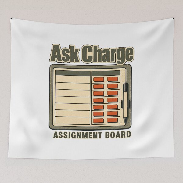 Item preview, Ask Charge station board humor designed and sold by pirminio.