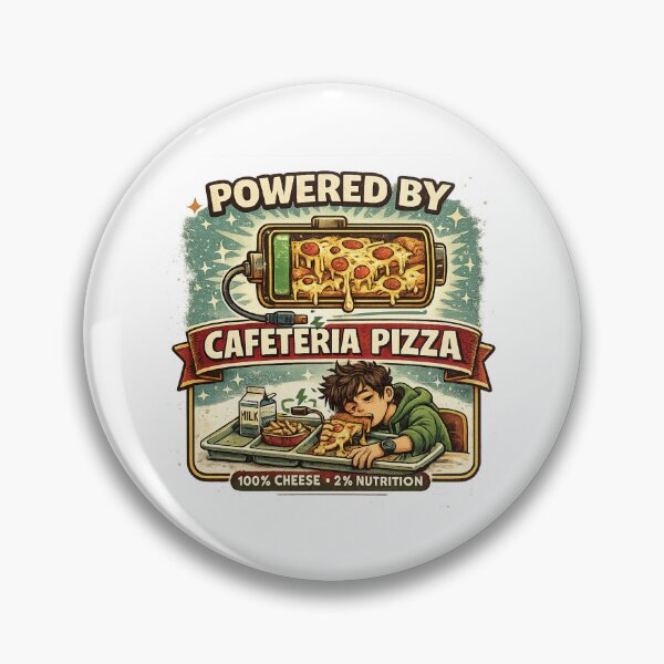 Item preview, Powered by Cafeteria Pizza | Funny School Lunch Student T-Shirt & Sticker designed and sold by MAPDDesigns.