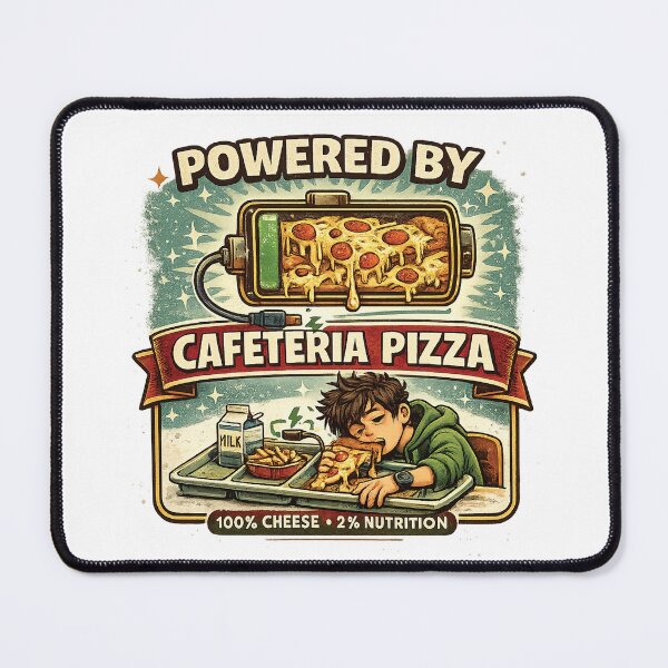 Item preview, Powered by Cafeteria Pizza | Funny School Lunch Student T-Shirt & Sticker designed and sold by MAPDDesigns.