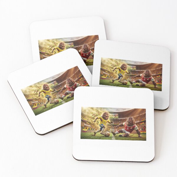 Item preview, Colombia vs Ghana Coffee Bean Yam Football Mascot Tackle Design designed and sold by VikrantCreative.