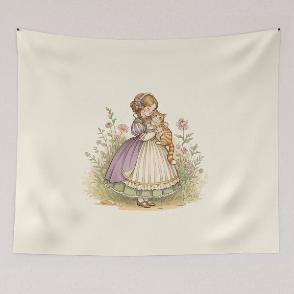 Item preview, A Gentle Embrace with a Little Tabby Cat designed and sold by Pasteltone.