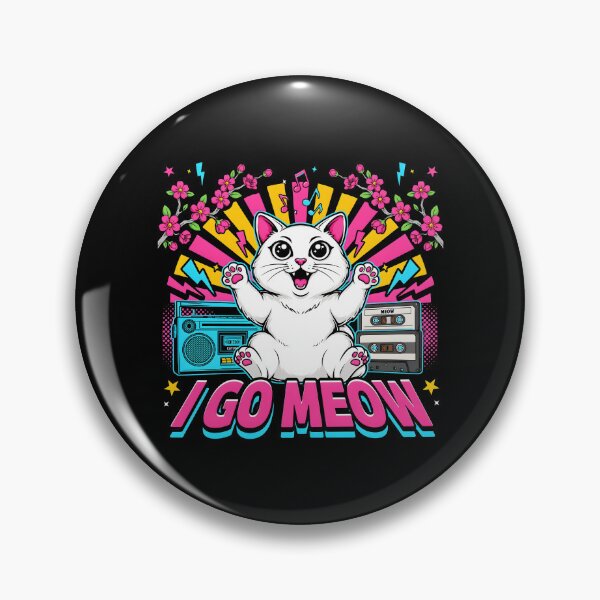 Item preview, I Go Meow Retro Meme Vintage Singing Cat for Cat Lovers designed and sold by Redgiant87x.