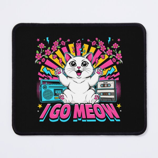 Item preview, I Go Meow Retro Meme Vintage Singing Cat for Cat Lovers designed and sold by Redgiant87x.