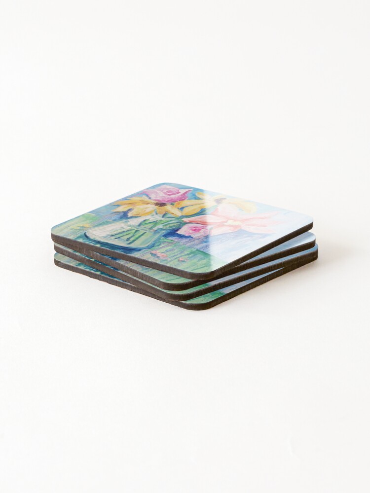 Thumbnail 4 of 5, Coasters (Set of 4), Glass Bottom Reverie designed and sold by RondaRichley.