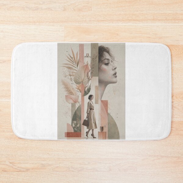 Item preview, Fashion Woman Profile Perfume Dried Leaves Collage Wall Art Print designed and sold by Leogasup.