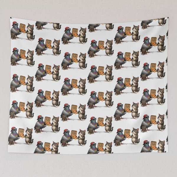Item preview, Pigeon Cat Pizza Deal - Trust Issues Edition designed and sold by QuirkNest Studio .